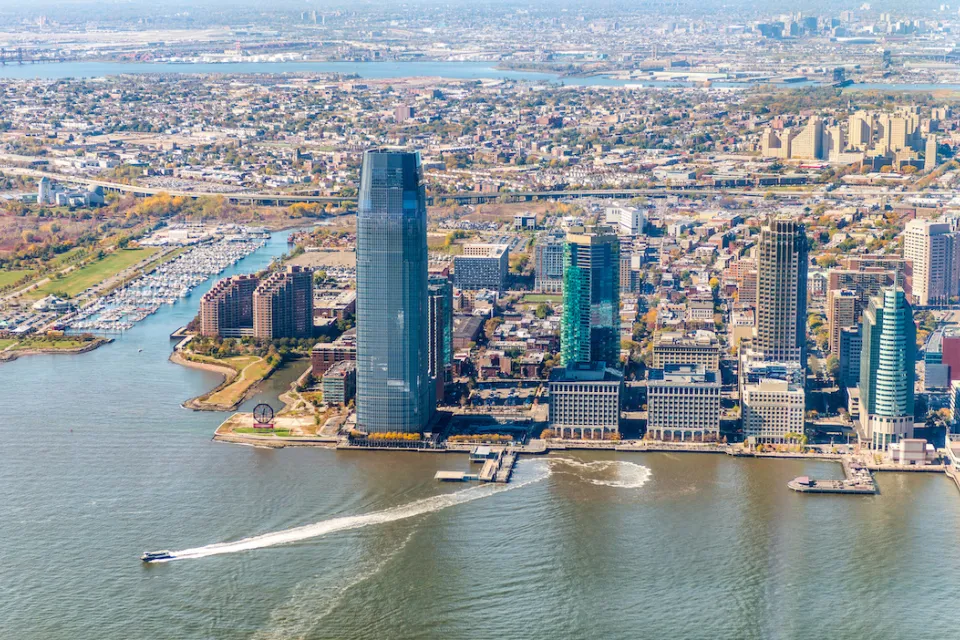 Aerial view of Jersey City, New Jersey.